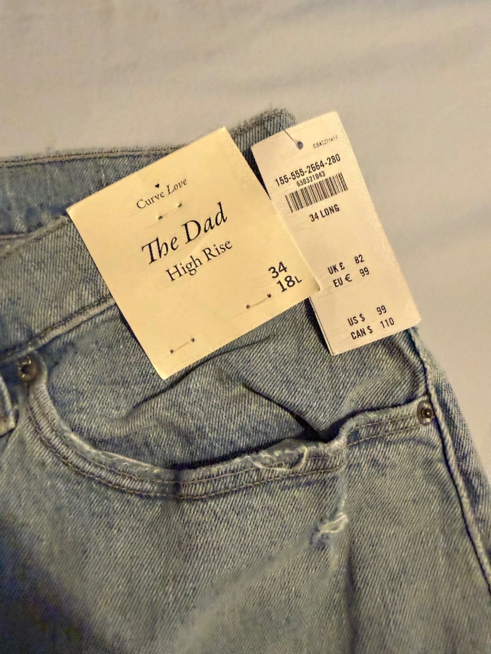 Abercrombie and Fitch Curve Love The Dad High Rise Jeans *NWT*